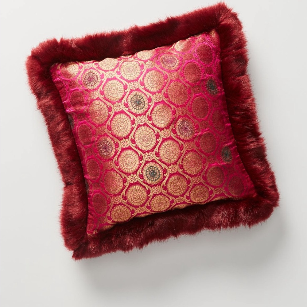 Anthropologie Mela Metallic Jacquard Pillow pillow cover  18X18